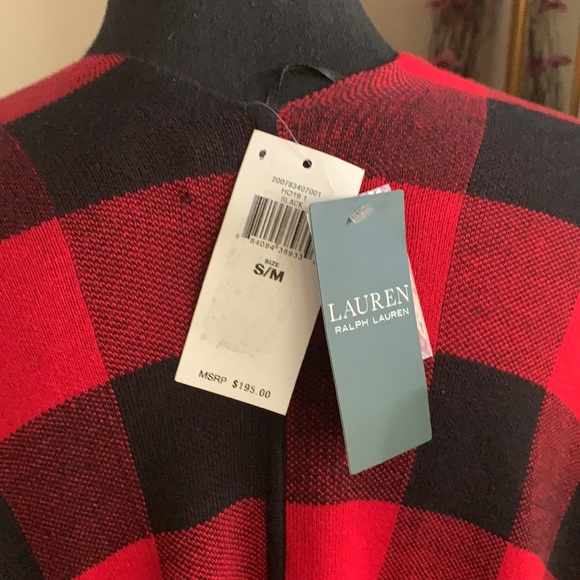 Lauren Buffalo Check Poncho Sweater - Picture 5 of 10